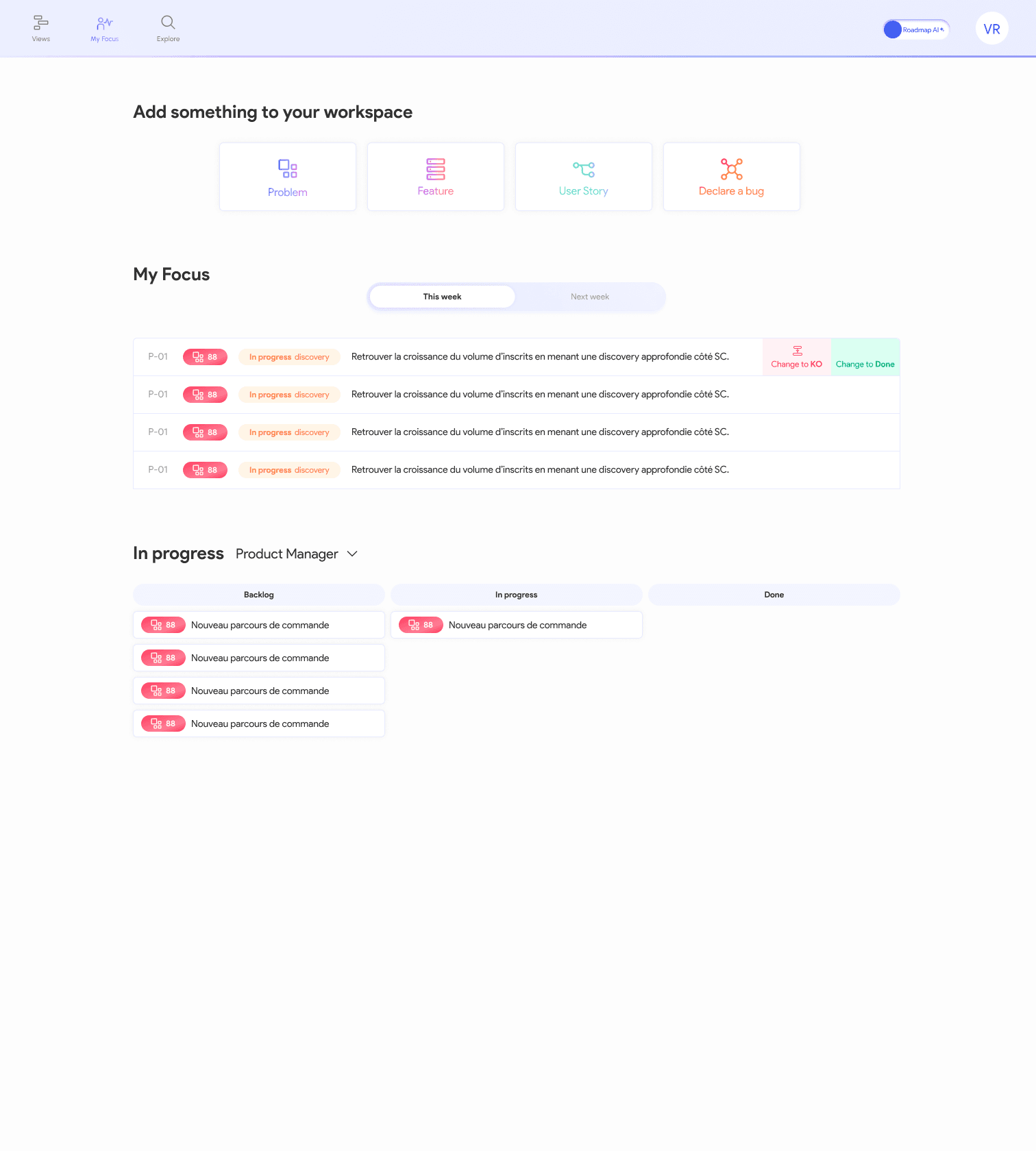 Créez et hiérarchisez facilement votre backlog.
